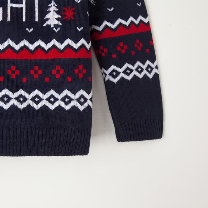 Джемпер детский новогодний вязаный KAFTAN: Family look, синий, размер 30 (98-104 см)