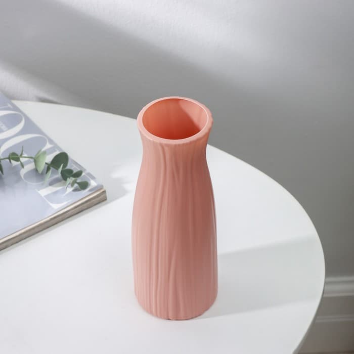 Ваза для цветов, пластик, 7.5×20.5 см, 650 мл, розовая