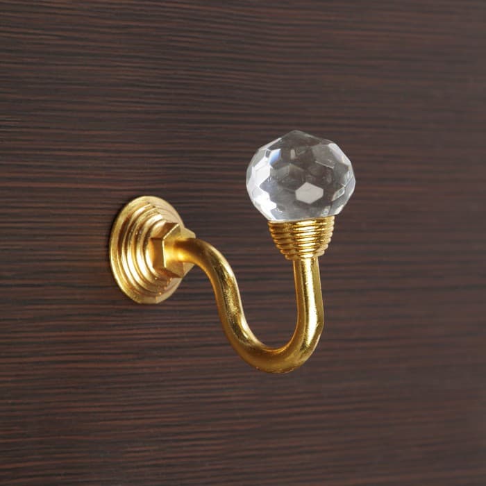 Держатель для штор KS007, однорожковый, цвет золото, набор 2 шт.