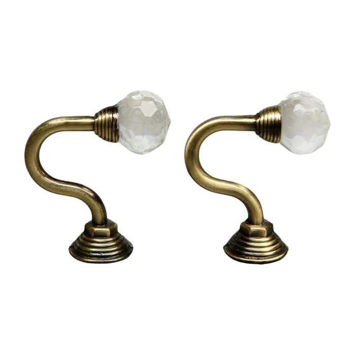 Держатель для штор ««ТУНДРА»» KS007, однорожковый, цвет бронза, набор 2 шт.