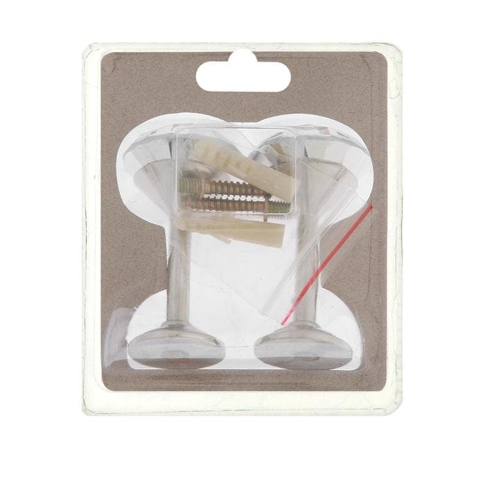 Держатель для штор «ТУНДРА» Kd=001, однорожковый, цвет хром, набор 2 шт.