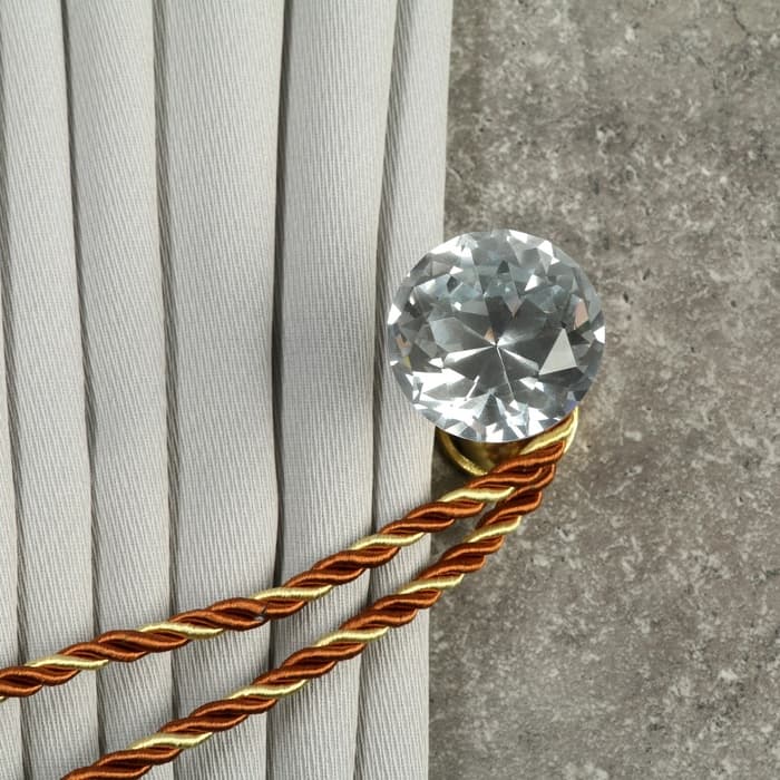 Держатель для штор KD001, однорожковый, цвет золото, набор 2 шт.