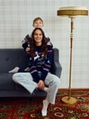Свитер вязаный новогодний KAFTAN Family look, размер 42, синий