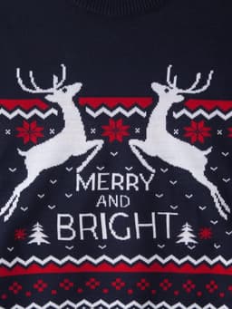 Свитер вязаный новогодний KAFTAN Family look, размер 44, синий