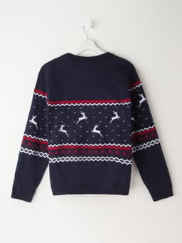 Свитер вязаный новогодний KAFTAN Family look, размер 44, синий