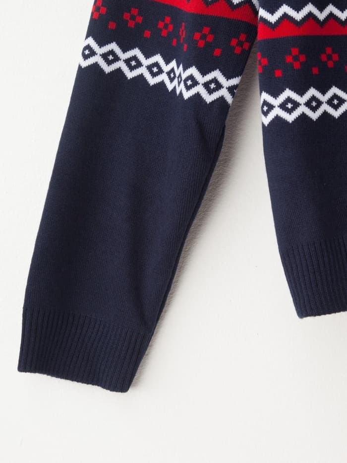 Свитер вязаный новогодний KAFTAN Family look, размер 50, синий