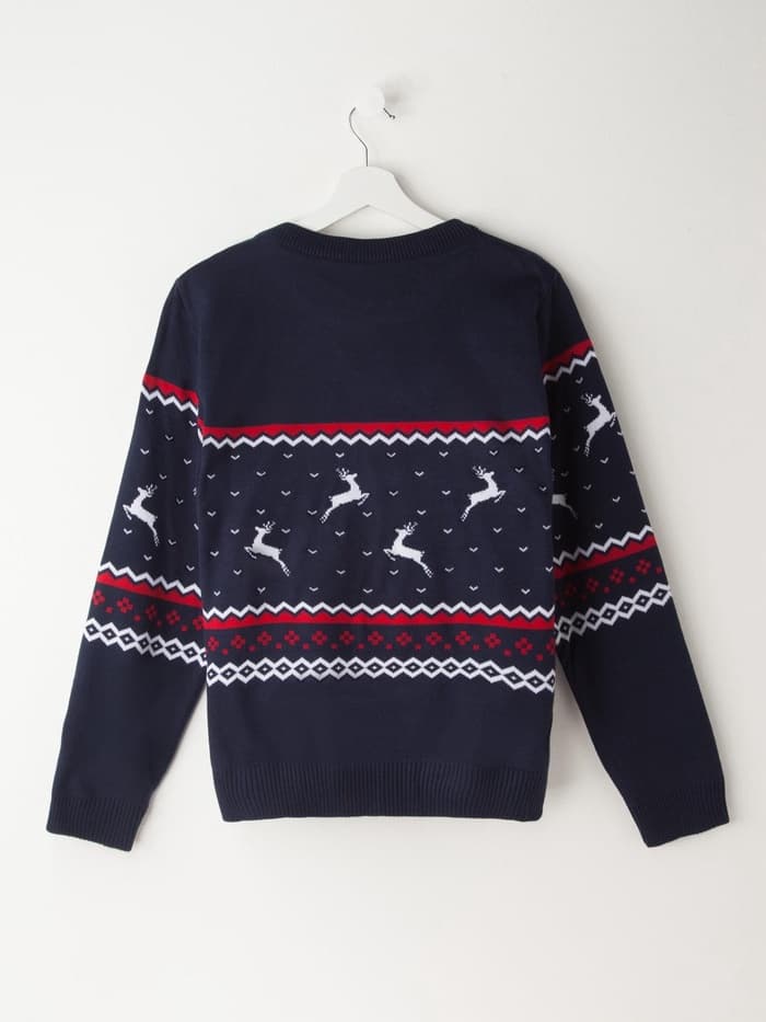 Свитер вязаный новогодний KAFTAN Family look, размер 56, синий