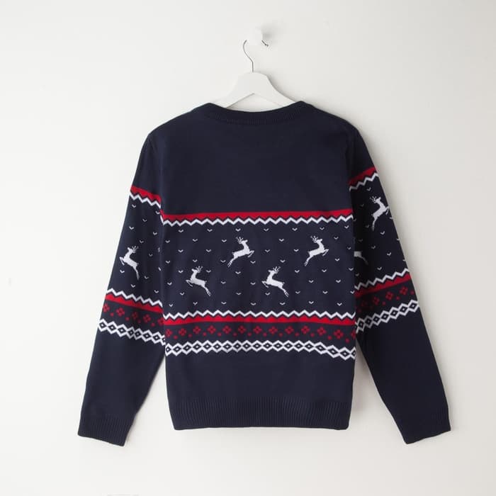 Свитер вязаный новогодний KAFTAN Family look, размер 56, синий