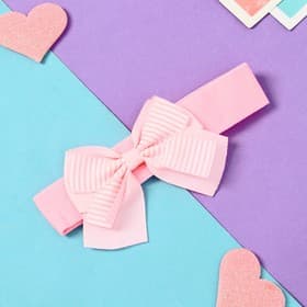 Повязка для волос Выбражулька «Бант», полоски, 3×17 см, розовая