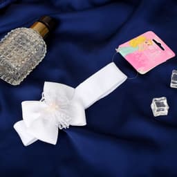 Повязка для волос Выбражулька «Бант», цветок кружево, 3×17 см, белая