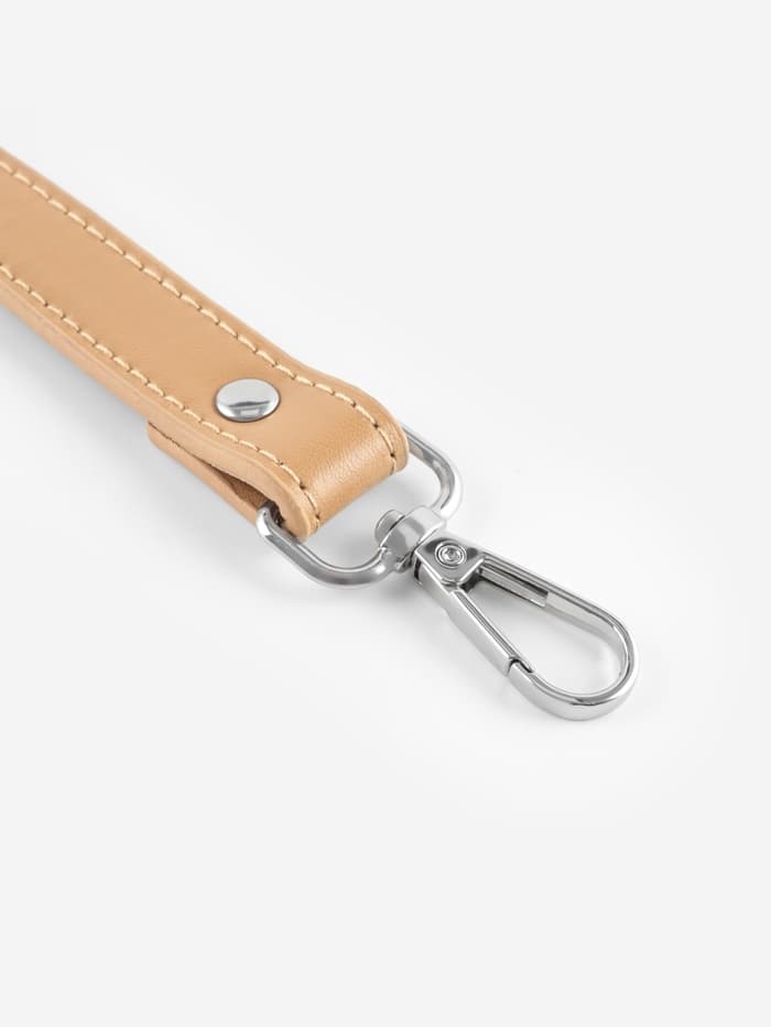 Ручка для сумки, с карабинами, 60×2 см, бежевая