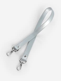 Ручка для сумки, с карабинами, 63×2 см, цвет серебряный