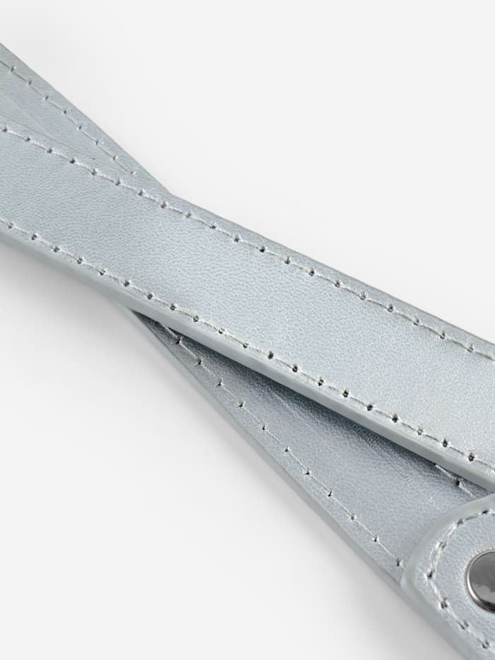 Ручка для сумки, с карабинами, 63×2 см, цвет серебряный