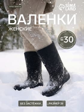 Валенки женские, цвет чёрный, размер 38 (26 см)