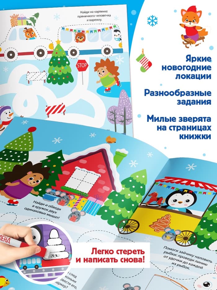 Книжка многоразовая «Напиши и сотри. Для мальчиков», 12 стр., с маркером