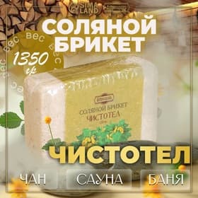 Соляной брикет «Чистотел» с алтайскими травами, 1.35 кг «Добропаровъ»