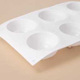 Форма для муссовых десертов и выпечки KONFINETTA «Десерт с фруктами», 30×17.5×4.5 см, 6 ячеек (d=7 см), силикон, белая