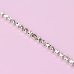 Цепь со стразами, металл, стекло, 2 мм, 9±1 м, цвет серебряный