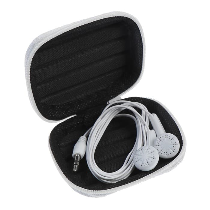 Футляр для наушников Luazon, прямоугольный, 8×6×3 см, материал верха: ткань, серый