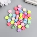 Бусины для творчества пластик «Цветочек. Пастельные тона», набор 36 шт., 15 г, 1×1 см