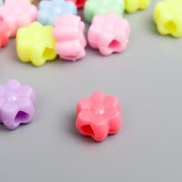 Бусины для творчества пластик «Цветочек. Пастельные тона», набор 36 шт., 15 г, 1×1 см