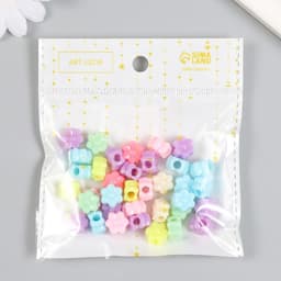 Бусины для творчества пластик «Цветочек. Пастельные тона», набор 36 шт., 15 г, 1×1 см