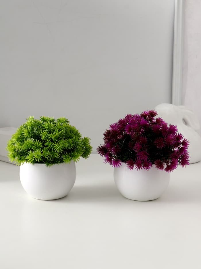 Искусственный цветок в горшке «Пушистые колючки», 9×13 см, МИКС