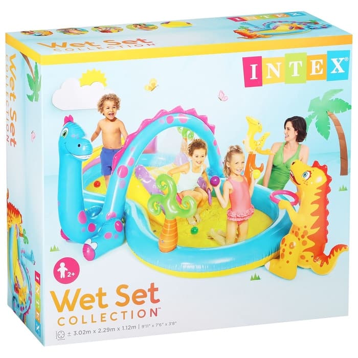 Игровой центр «Динозавр», с распылителем, 302×229×112 см, от 2 лет, 57135NP INTEX