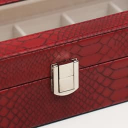 Шкатулка для часов 6 отделений «Питон бордовый с прожилками», с замком, искусственная кожа, 11×31×7.5 см