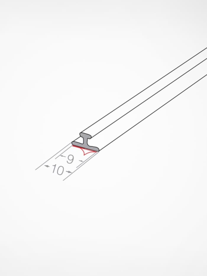 Т-профиль пластиковый для крепления разделителей на полке, 1000×10×10 мм, прозрачный