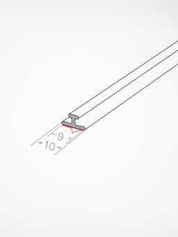 Т-профиль пластиковый для крепления разделителей на полке, 1000×10×10 мм, прозрачный