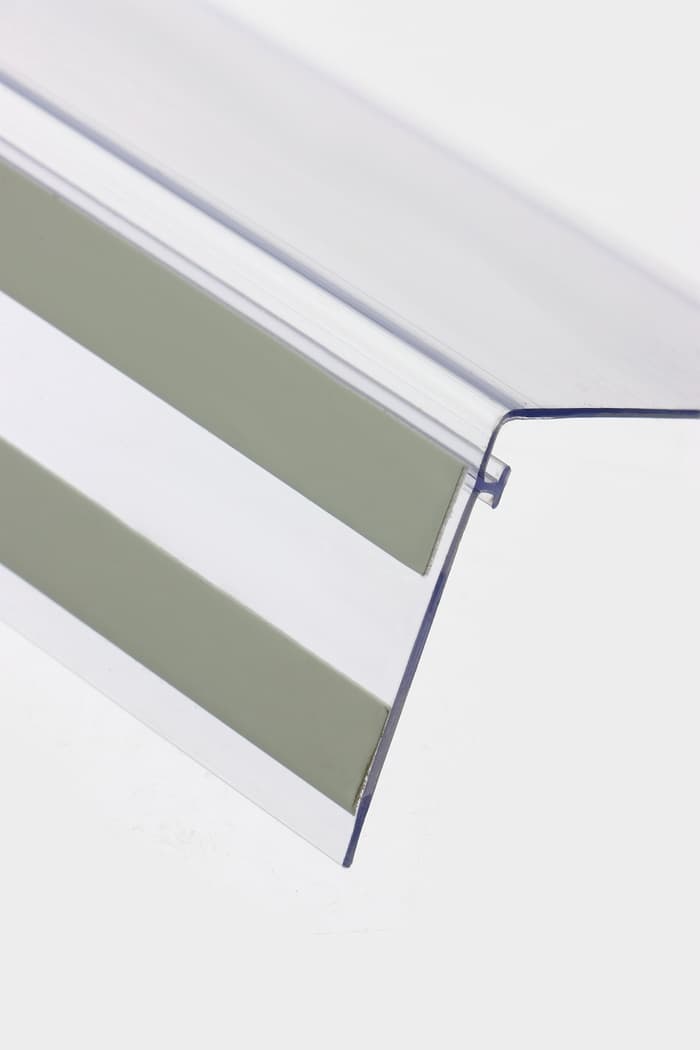 Ограничитель передний пластиковый самоклеящийся с Т-профилем, 1000×50×80 мм, прозрачный