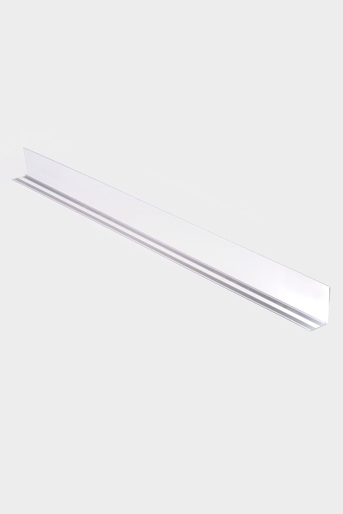 Ограничитель передний пластиковый самоклеящийся с Т-профилем, 1000×50×80 мм, прозрачный