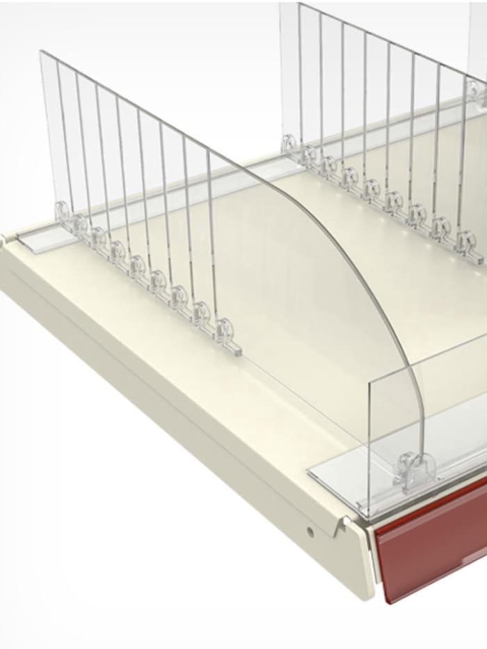 Ограничитель передний пластиковый самоклеящийся с Т-профилем, 1000×50×80 мм, прозрачный