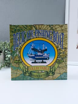 Сувенирная модель корабля «Ида», голубые борта, сетка