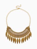 Колье «Ажурные перья», цвет чернёное золото, 42 см