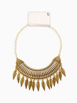 Колье «Ажурные перья», цвет чернёное золото, 42 см