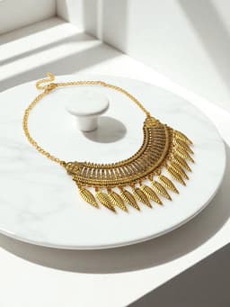 Колье «Ажурные перья», цвет чернёное золото, 42 см