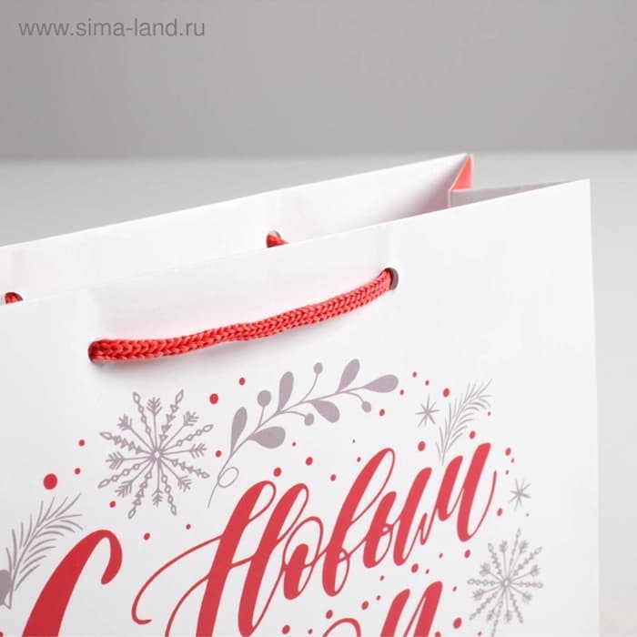 Пакет подарочный ламинированный «С Новым годом!», MS 23×18×8 см