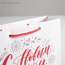 Пакет подарочный ламинированный «С Новым годом!», MS 23×18×8 см