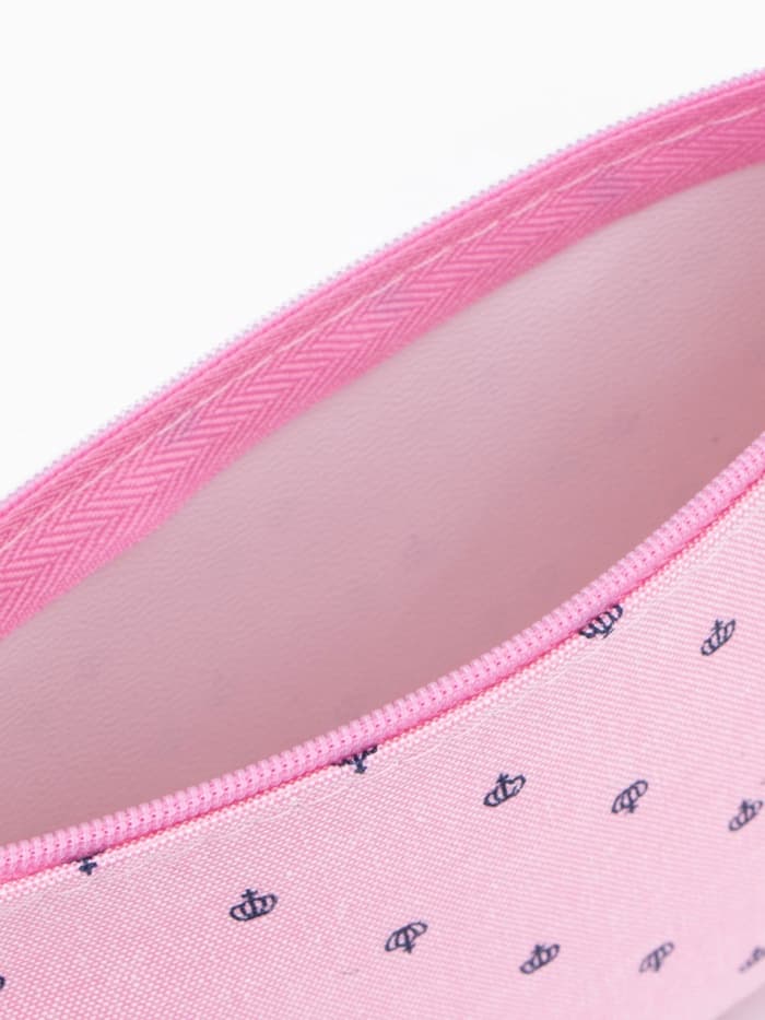 Косметичка на молнии, плоская, маленькая, с паттерном, розовая