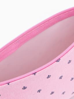 Косметичка на молнии, плоская, маленькая, с паттерном, розовая