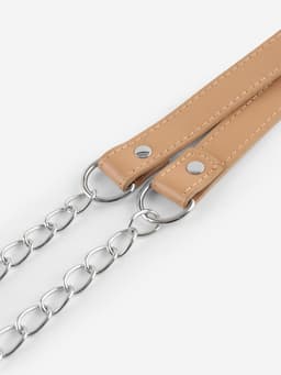 Ручка для сумки, с цепочками и карабинами, 120×1.8 см, бежевая