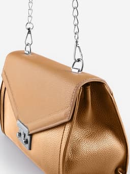 Ручка для сумки, с цепочками и карабинами, 120×1.8 см, бежевая