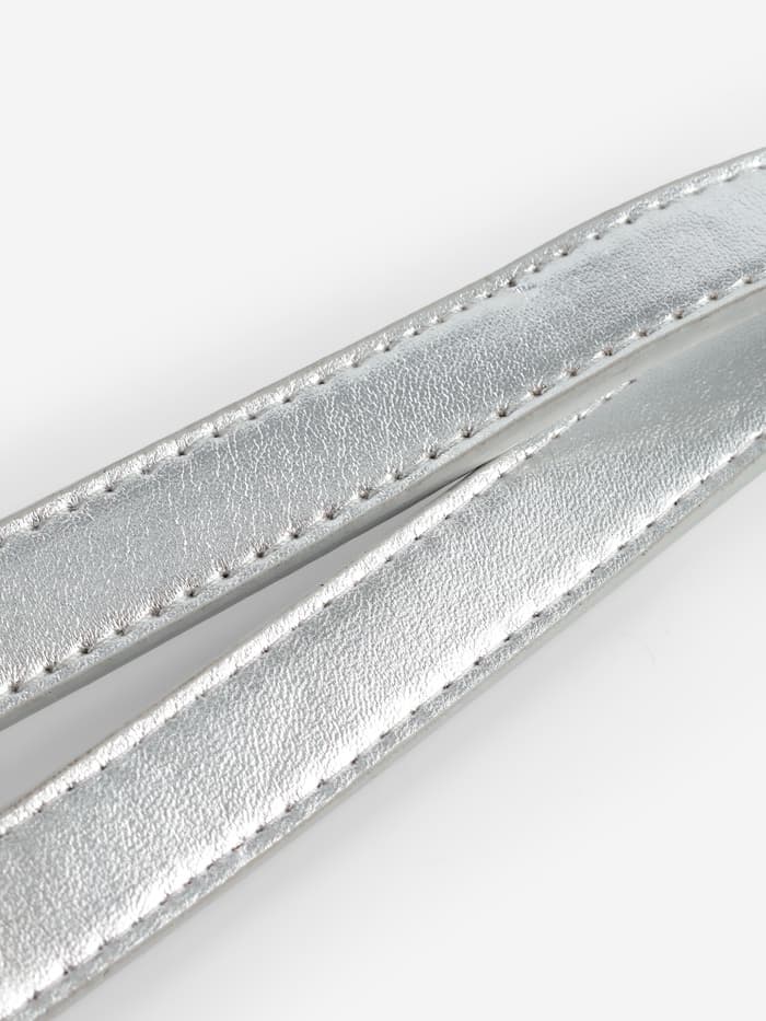 Ручка для сумки, с цепочками и карабинами, 120×1.8 см, цвет серебряный