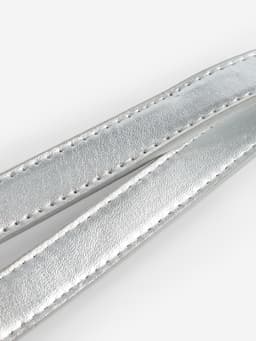 Ручка для сумки, с цепочками и карабинами, 120×1.8 см, цвет серебряный