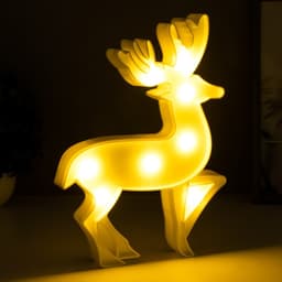 Фигурка световая RISALUX «Олененок», ночник, 8×LED, батарейки 2×АА, белый, 18.5×3.5×25 см