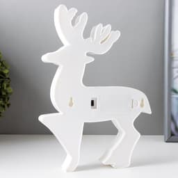 Фигурка световая RISALUX «Олененок», ночник, 8×LED, батарейки 2×АА, белый, 18.5×3.5×25 см