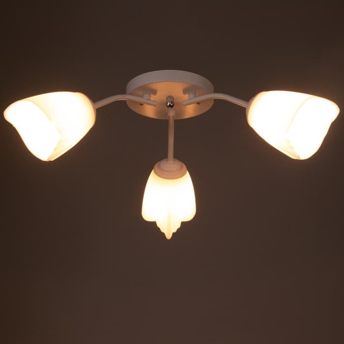 Люстра «Оникс» BayerLux 3×15 Вт E27, белый, 50×50×15 см