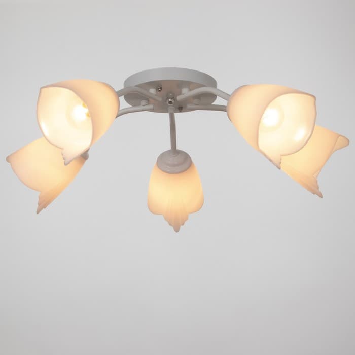 Люстра «Оникс» BayerLux 5×15 Вт E27, белый, 52×52×15 см